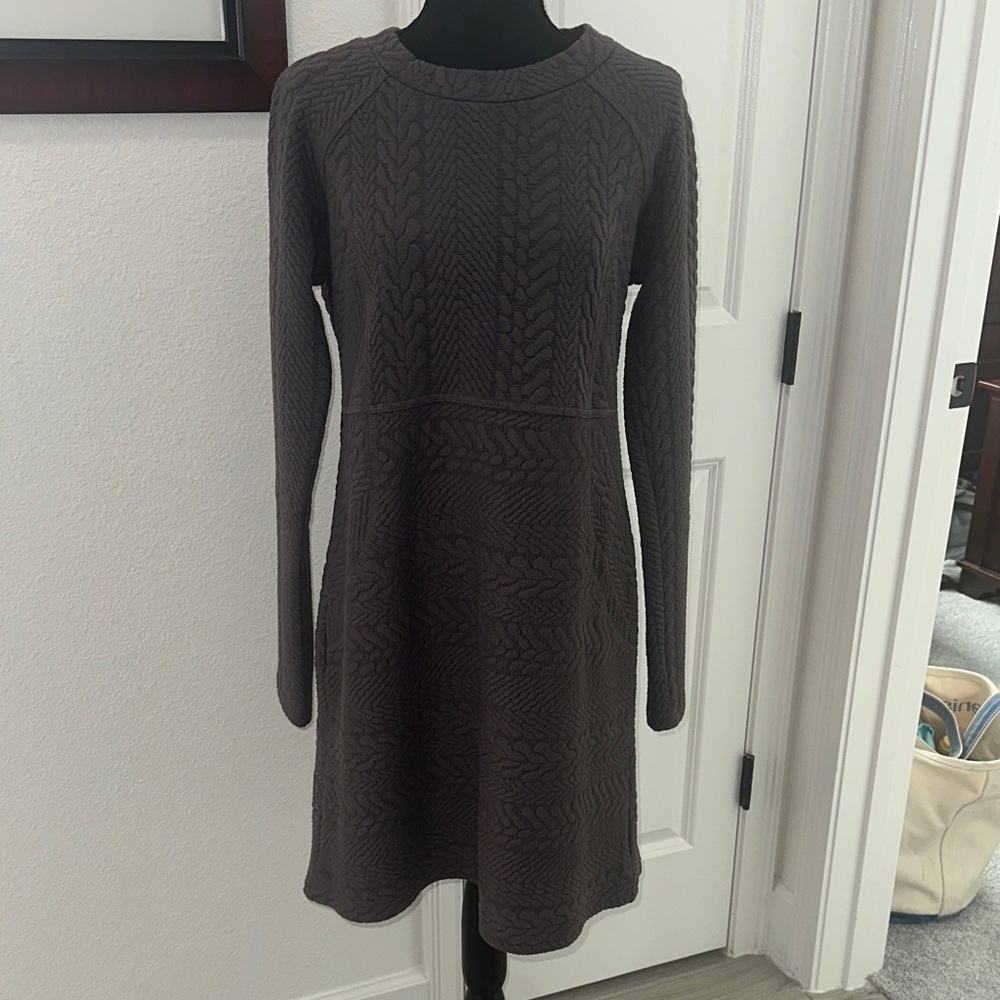 Prana Plum Long Sleeve Knit Dress